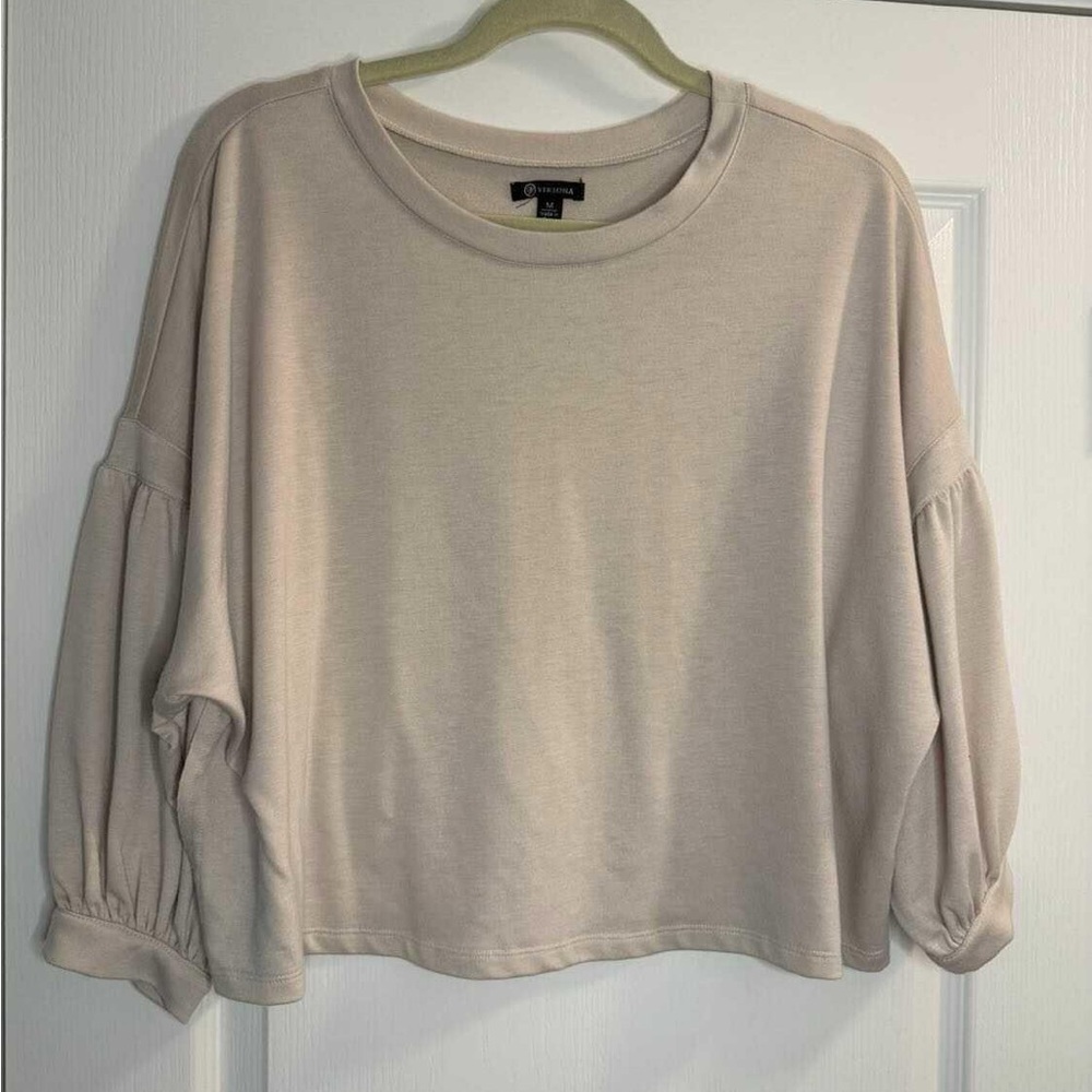 Cream Long Sleeve Top
